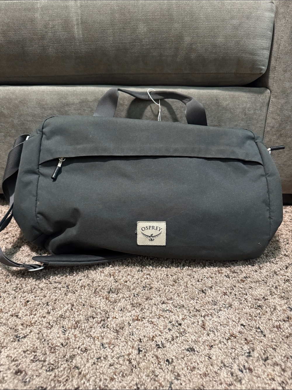 OSPREY Black Messenger bag with Top Handles crossbody strap
